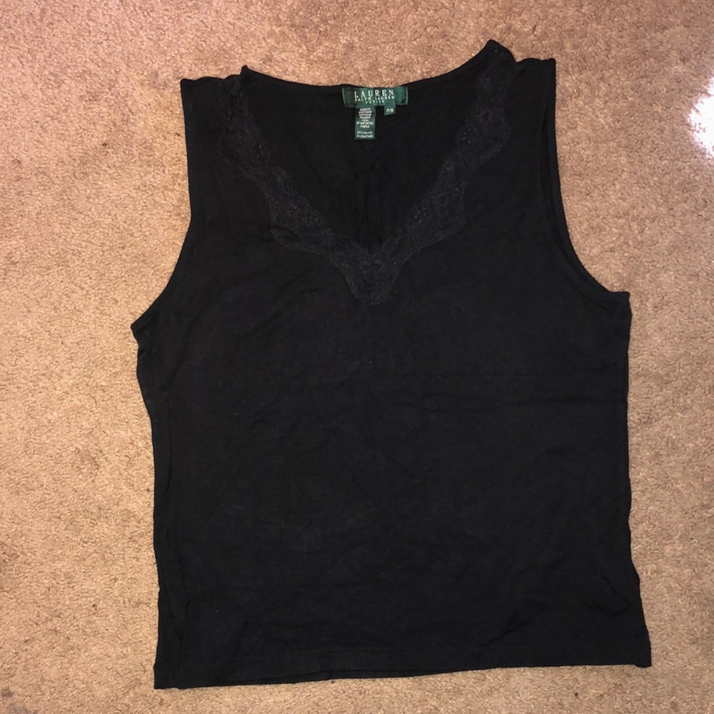 Lace trim tank top Ralph Lauren